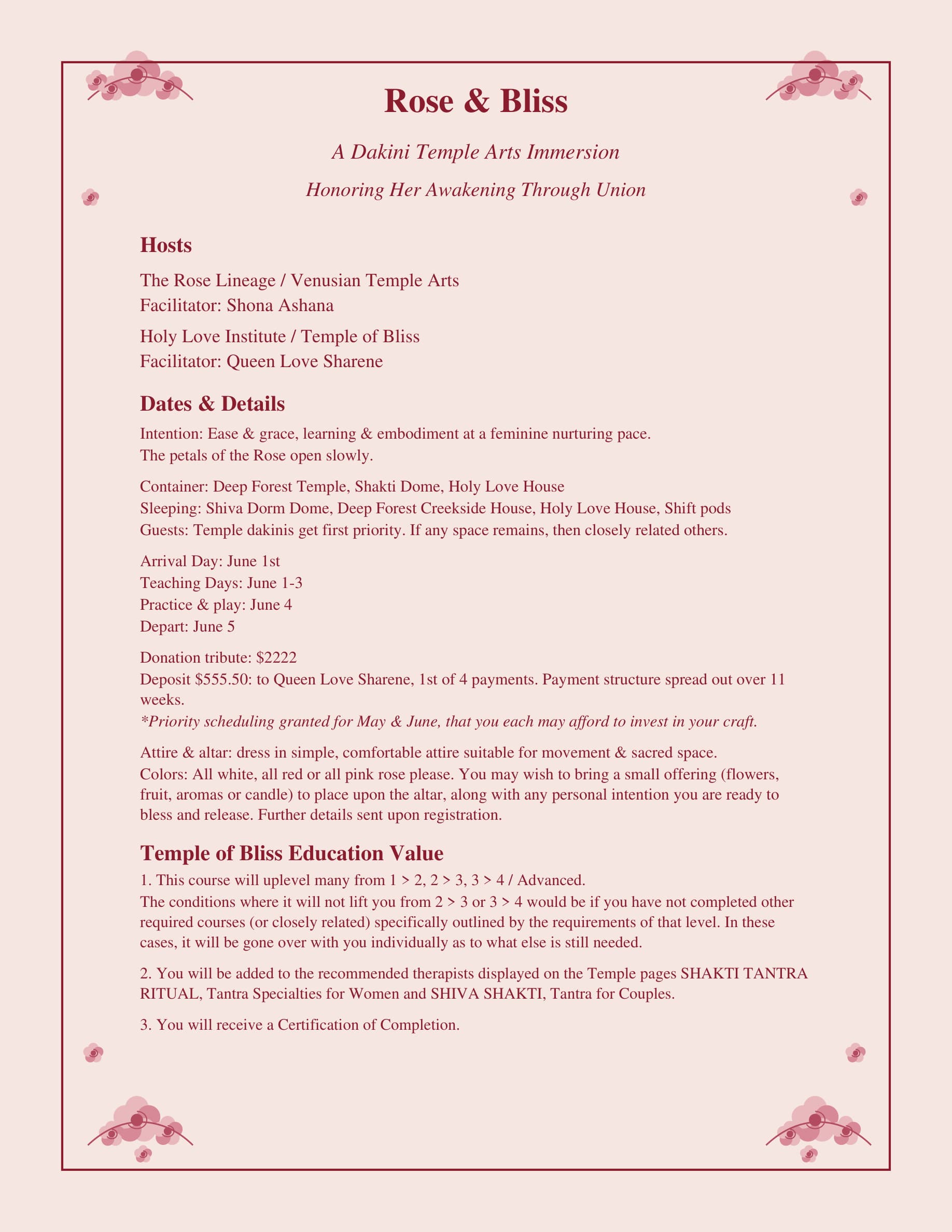 Tantra for Women & Tantra for Couples Workshop