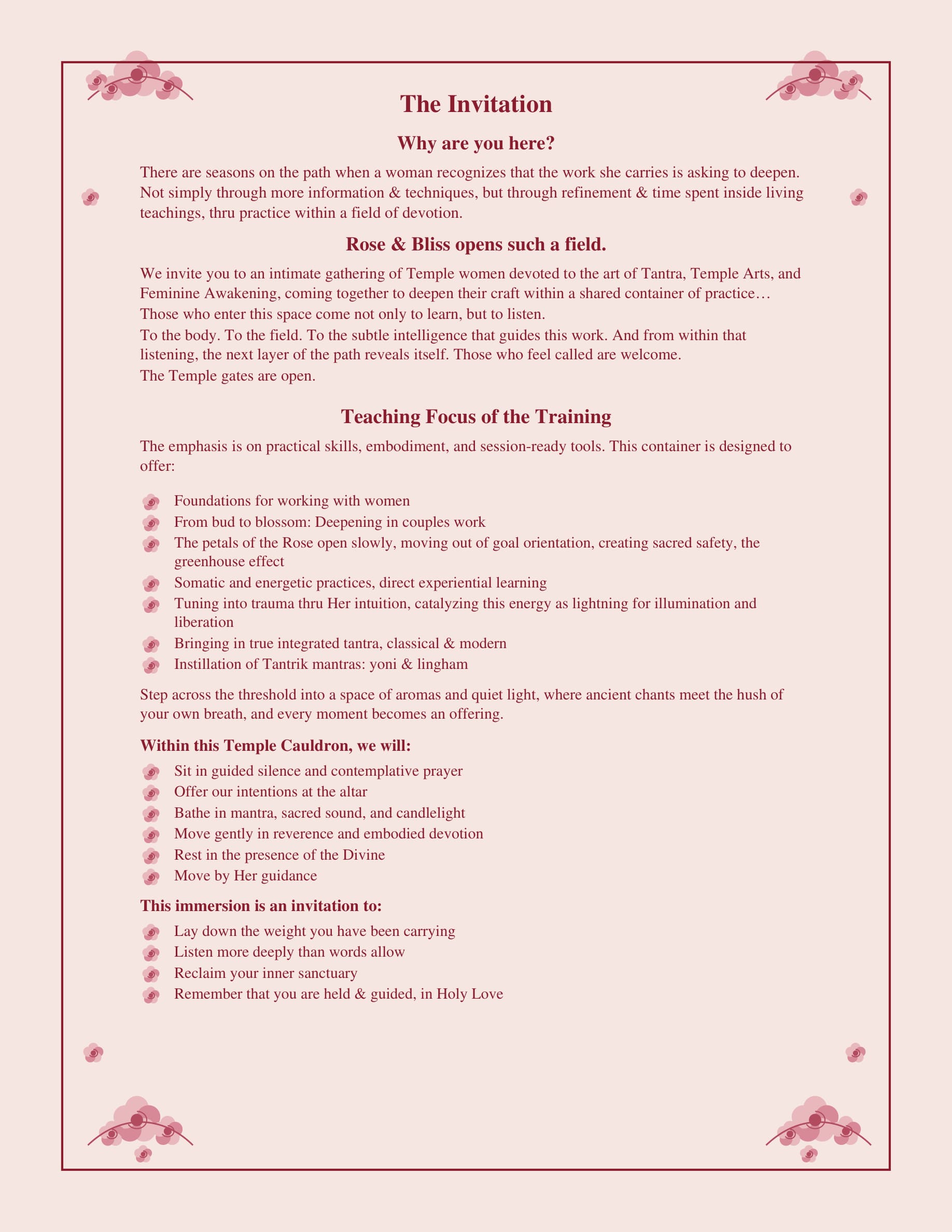 Tantra for Women & Tantra for Couples Workshop